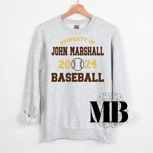 Property of John Marshall Baseball